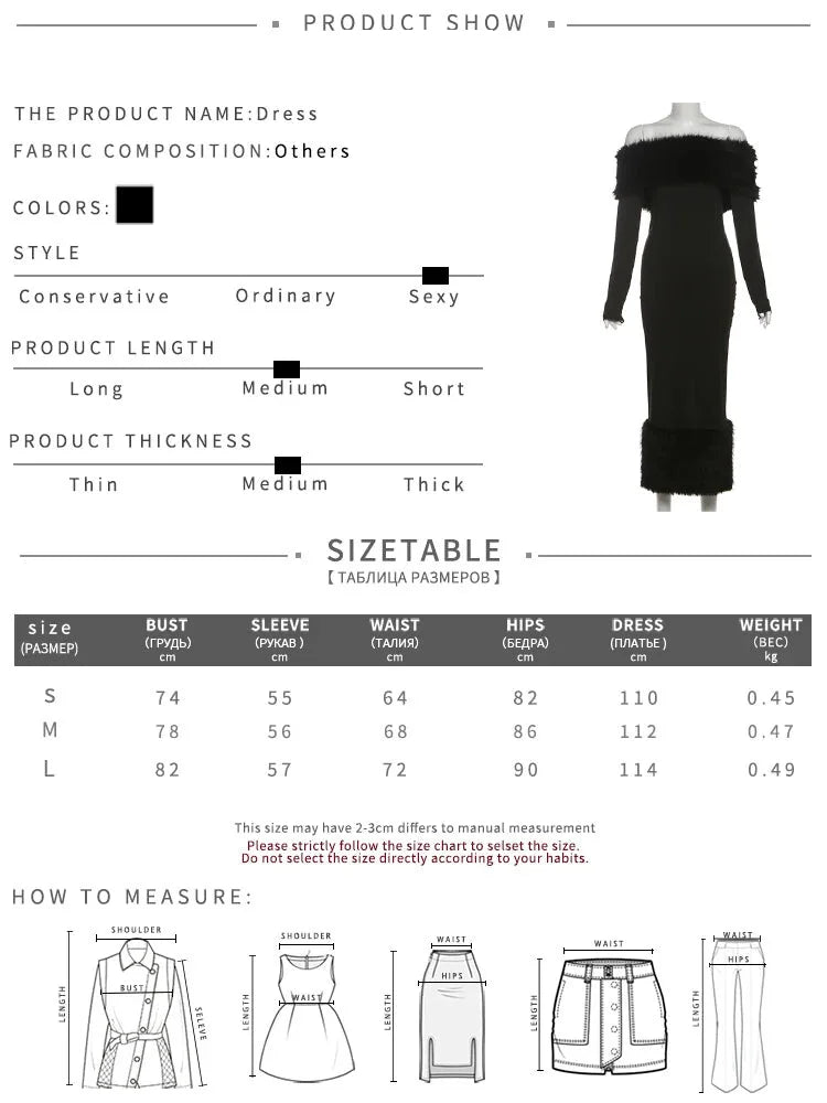 Winter Dresses - Elegant Faux Fur Winter Midi Party Dress