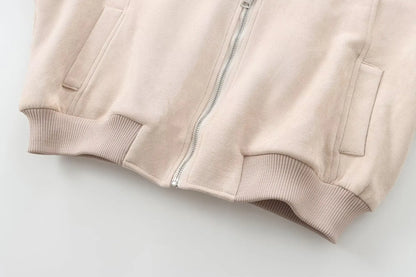 Women Bomber Jackets - City Sleek Microfiber Bomber