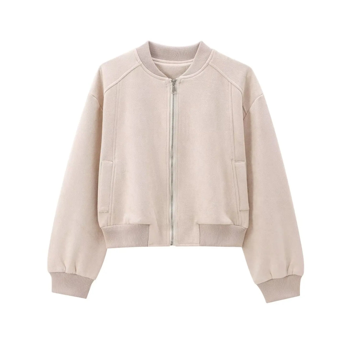 Women Bomber Jackets - City Sleek Microfiber Bomber