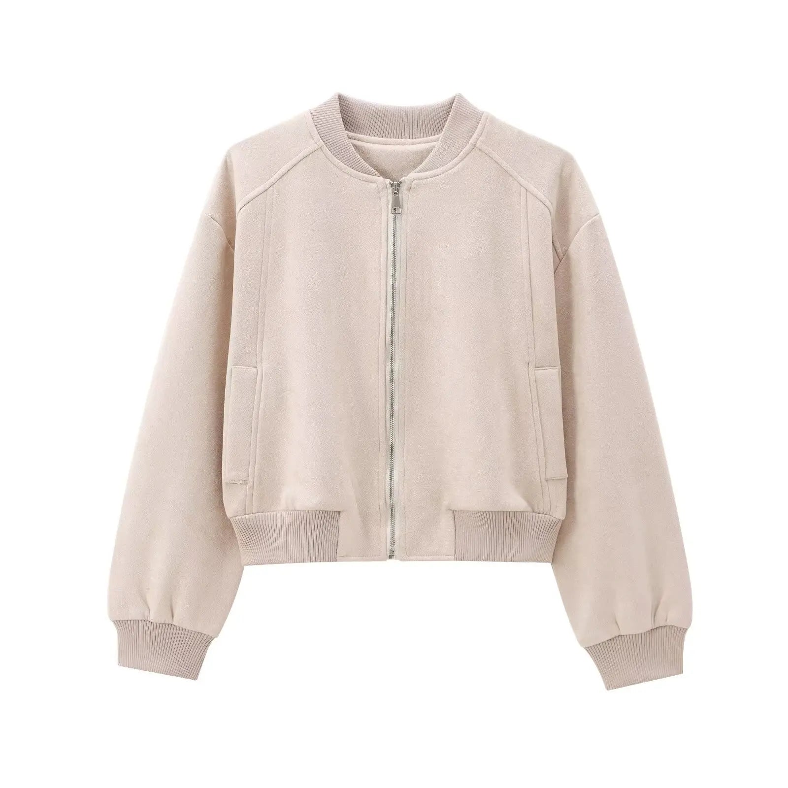 Women Bomber Jackets - City Sleek Microfiber Bomber