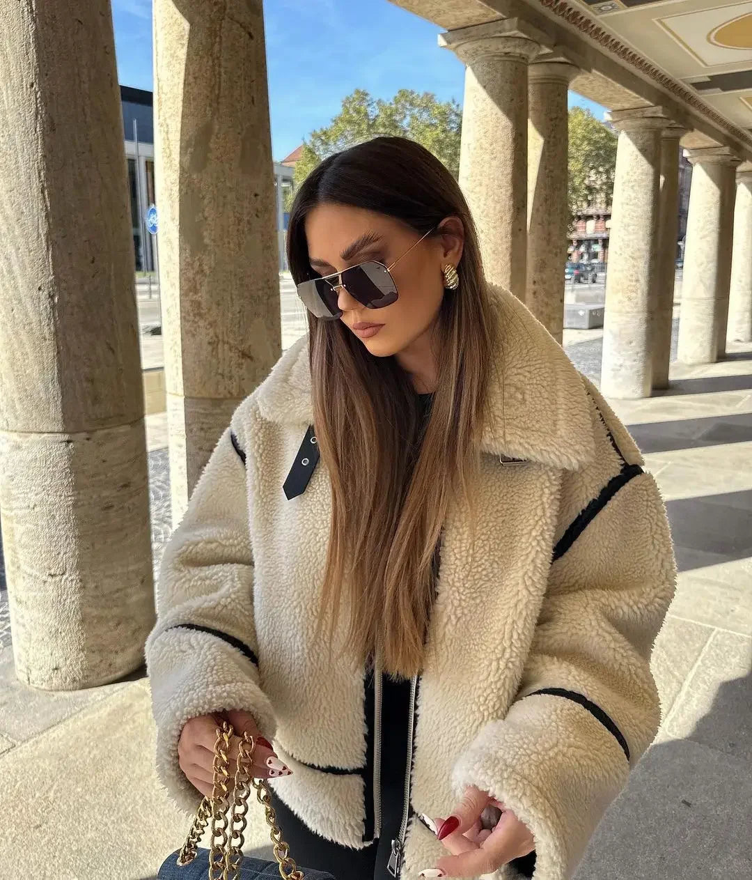 Women Coats and Jackets - Casual Chic Faux Fur Jacket for Everyday Wear