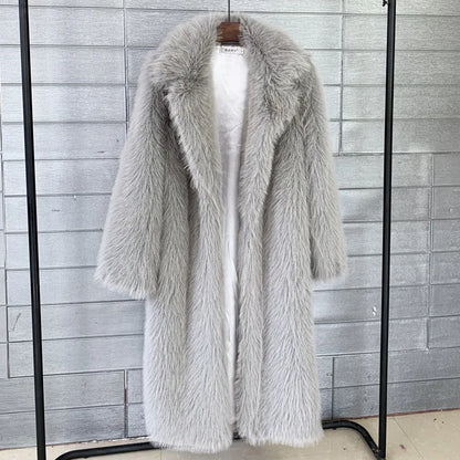 Women Coats and Jackets - Elegant Faux Fur Winter Coat for Fancy Women