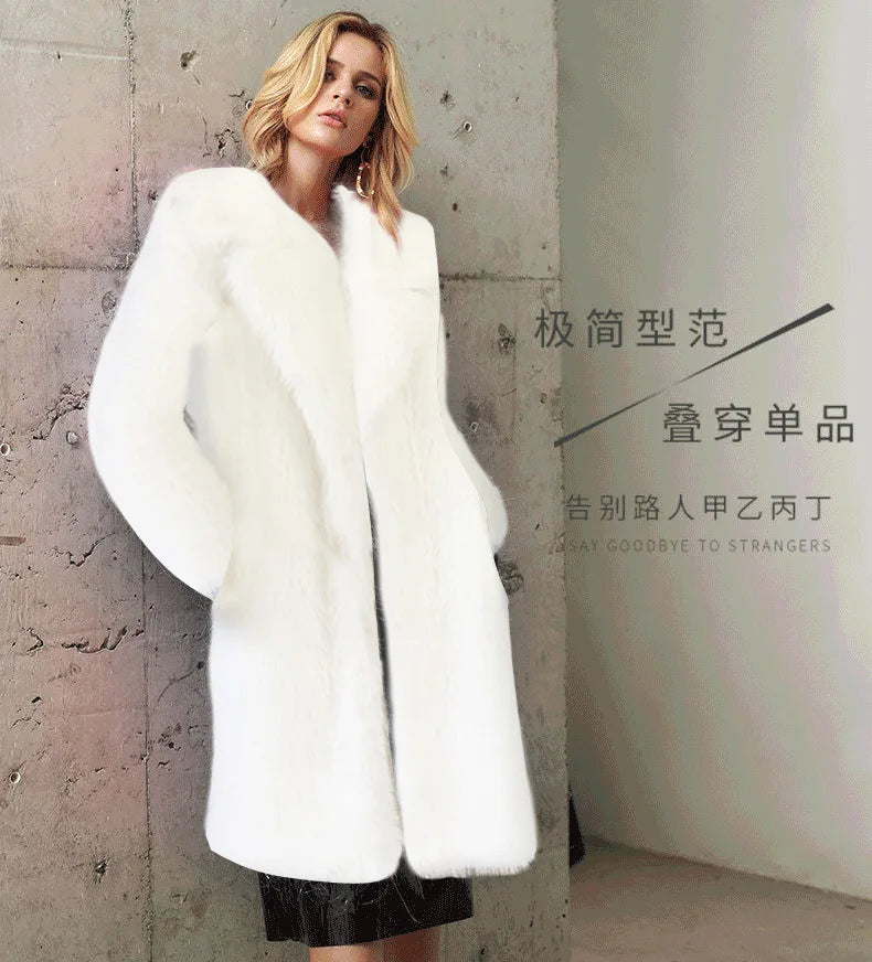 Women Coats and Jackets - Elegant Faux Fur Winter Coat for Fancy Women