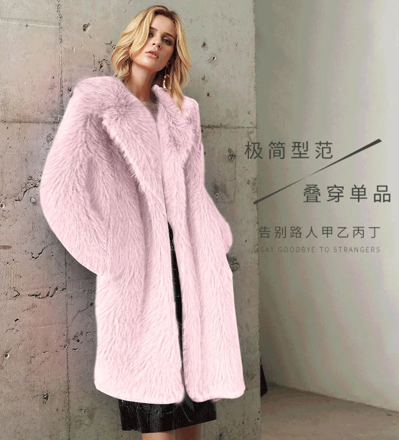 Women Coats and Jackets - Elegant Faux Fur Winter Coat for Fancy Women