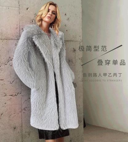 Women Coats and Jackets - Elegant Faux Fur Winter Coat for Fancy Women