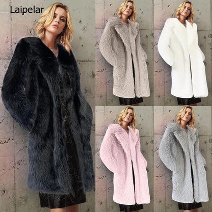 Women Coats and Jackets - Elegant Faux Fur Winter Coat for Fancy Women