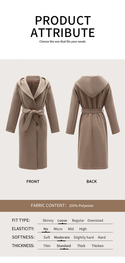 Women Coats and Jackets - Luxurious Casual Winter Wool Coat