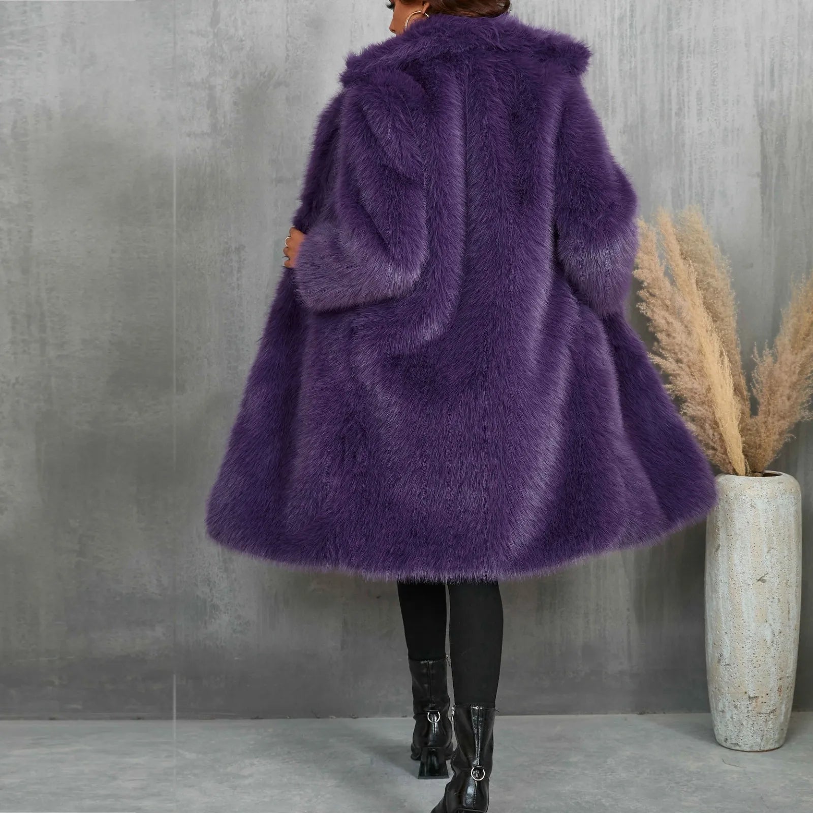 Women Coats and Jackets - Luxy Mid Faux Fur Coat