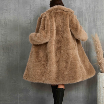 Women Coats and Jackets - Luxy Mid Faux Fur Coat