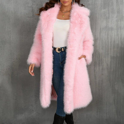 Women Coats and Jackets - Luxy Mid Faux Fur Coat