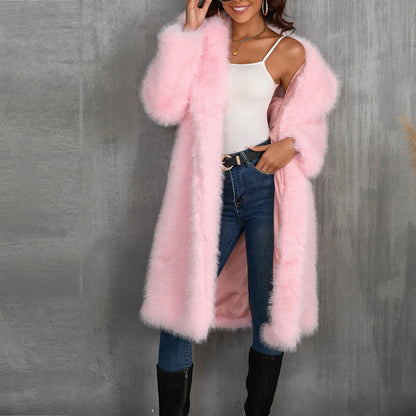 Women Coats and Jackets - Luxy Mid Faux Fur Coat