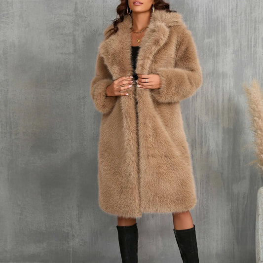 Women Coats and Jackets - Luxy Mid Faux Fur Coat