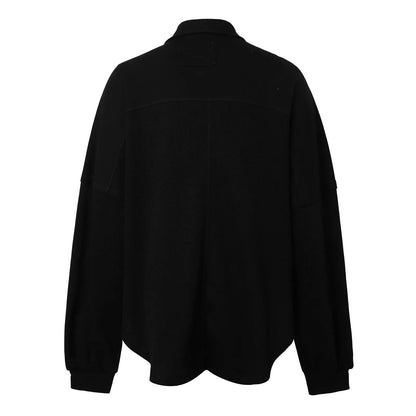 Women Coats and Jackets - Oversized Textured Fashion Shacket Button Down Contrast