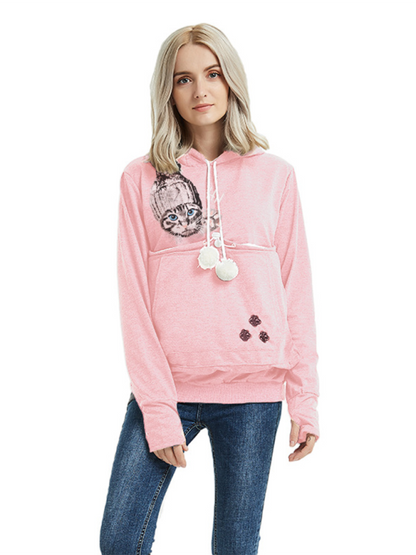 Women Hoodies - Purr-fectly Cute Cat-Themed Hoodie with Ears