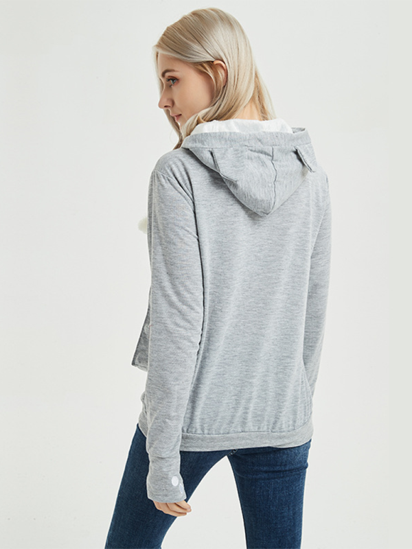 Women Hoodies - Purr-fectly Cute Cat-Themed Hoodie with Ears