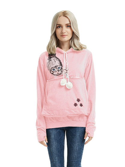 Women Hoodies - Purr-fectly Cute Cat-Themed Hoodie with Ears