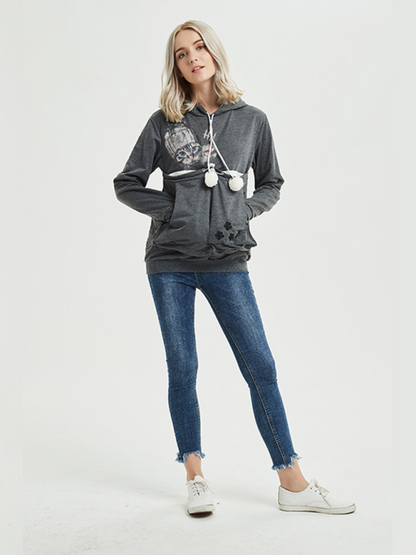 Women Hoodies - Purr-fectly Cute Cat-Themed Hoodie with Ears