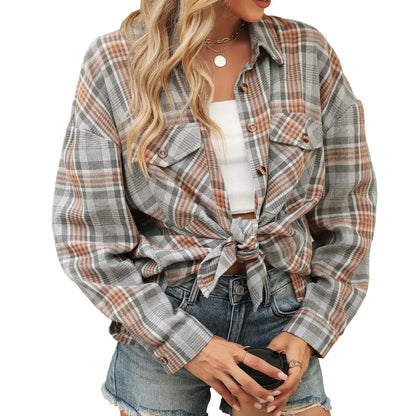 Women Shackets - Laid-back Layers Plaid Shacket