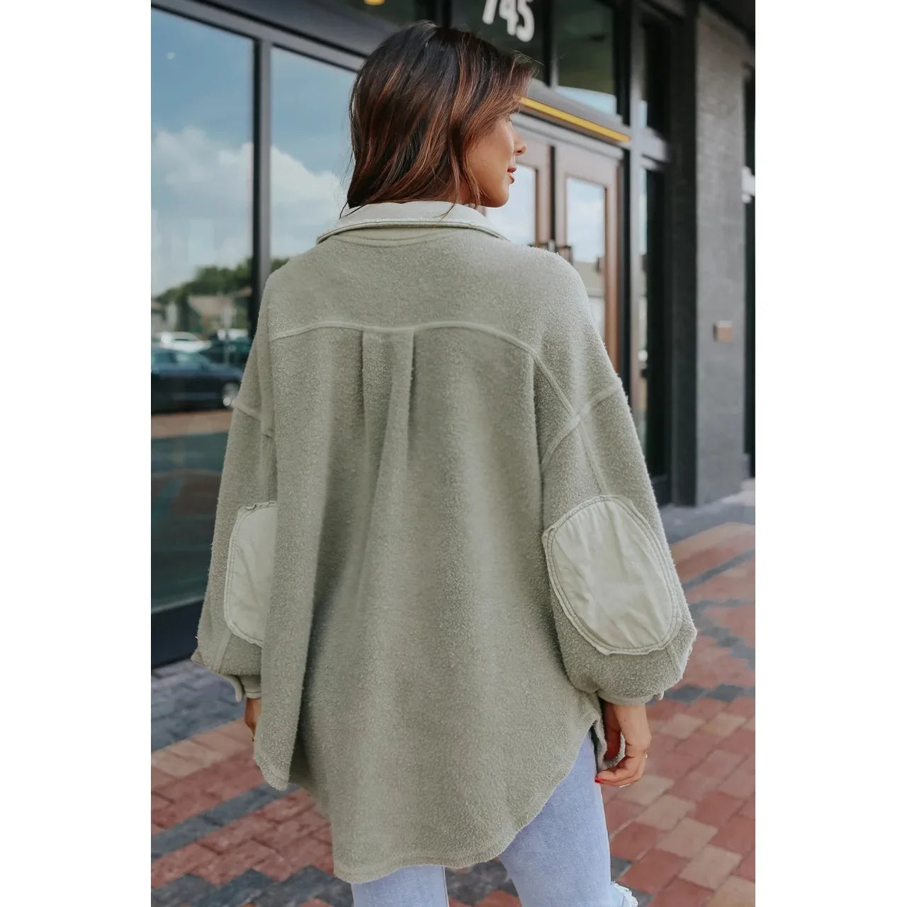 Women Shackets - Oversized Urban Sherpa Layering Shacket