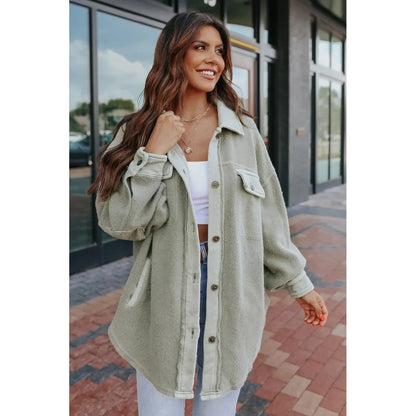 Women Shackets - Oversized Urban Sherpa Layering Shacket