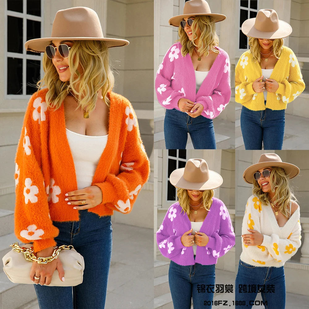 Women Sweaters - Blossom Bright Cardigan" - Perfect for Every Outing