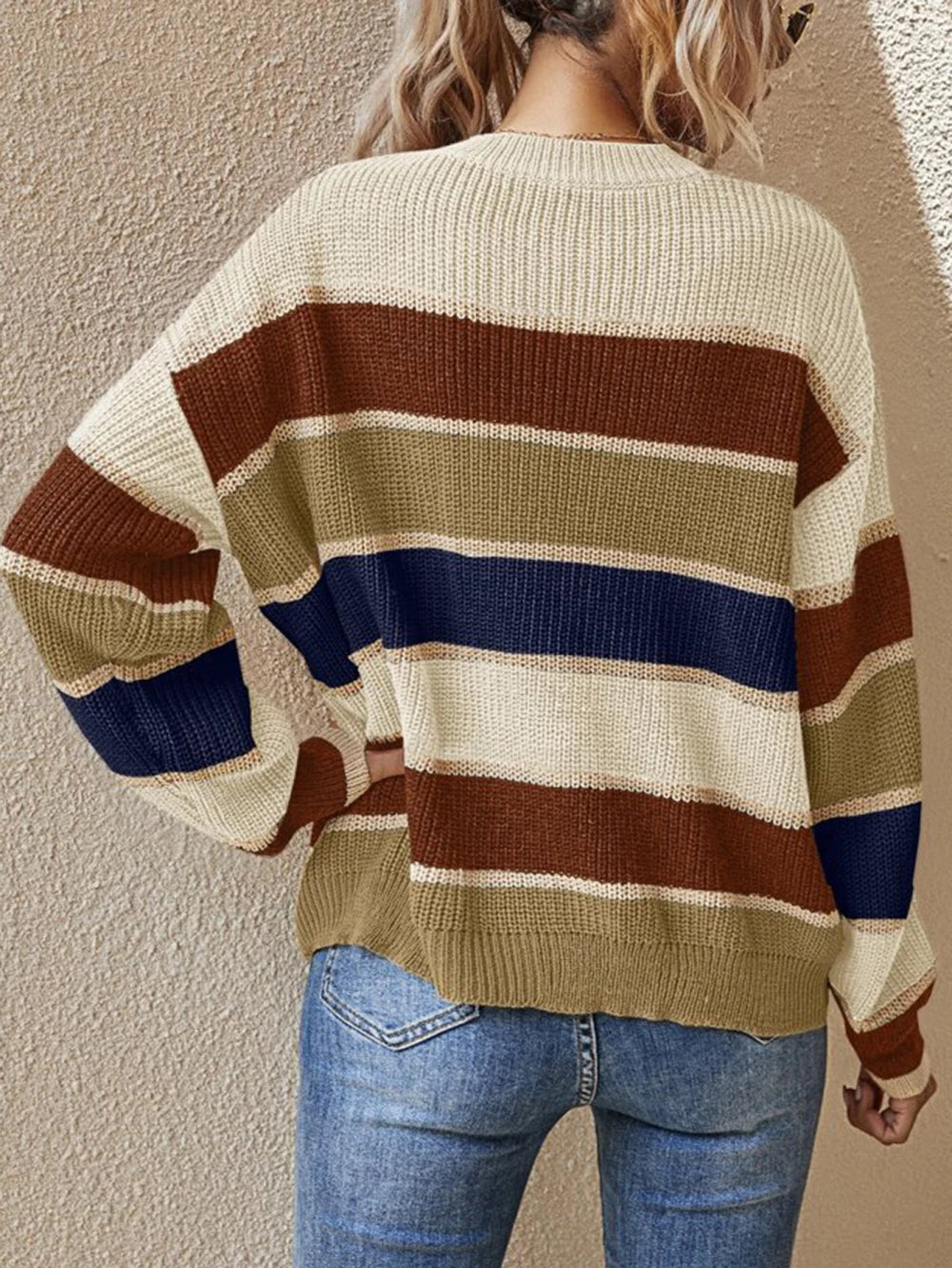 Women Sweaters - Casual Striped Autumn Knitted Sweater