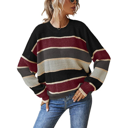 Women Sweaters - Casual Striped Autumn Knitted Sweater