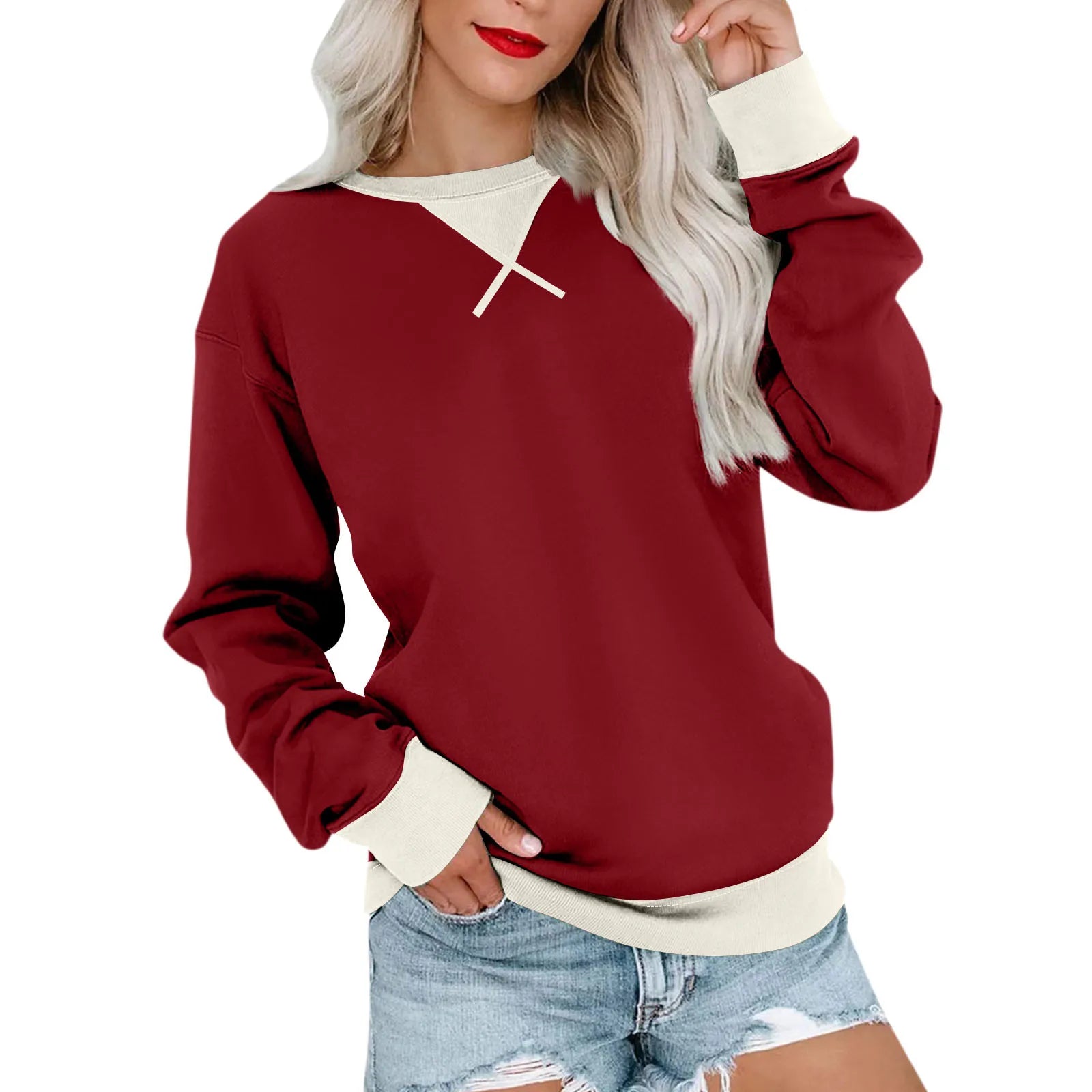 Women Sweaters- Comfy Oversized Pullover with Stylish Ribbed Trim 🎨