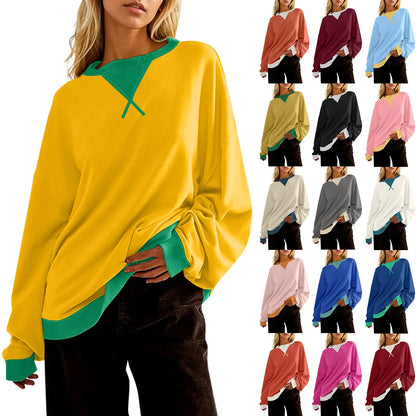 Women Sweaters- Comfy Oversized Pullover with Stylish Ribbed Trim 🎨