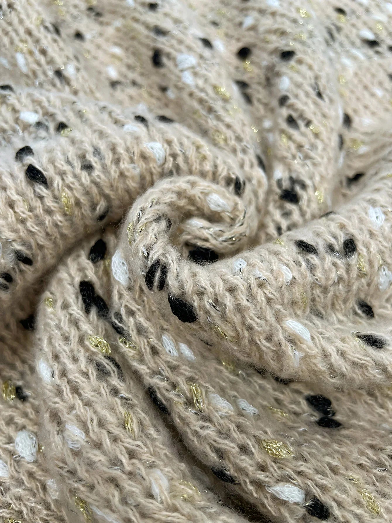 Women Sweaters - Golden Yarn & Freckles Rib Knit Sweaters