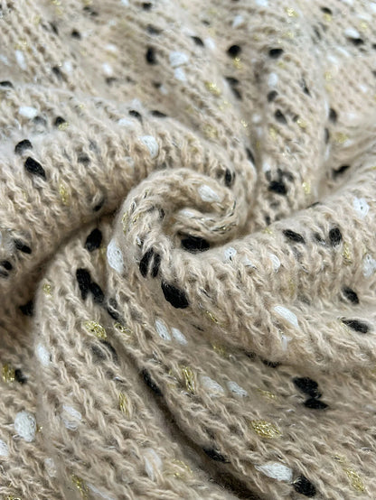 Women Sweaters - Golden Yarn & Freckles Rib Knit Sweaters