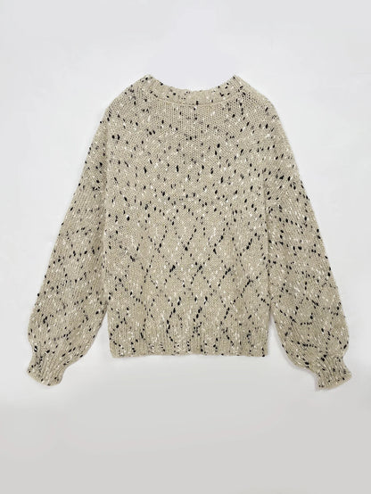 Women Sweaters - Golden Yarn & Freckles Rib Knit Sweaters