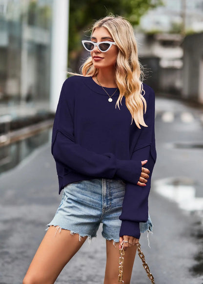 Women Sweaters - Oversized Trendy Women's Knit Top Sweater