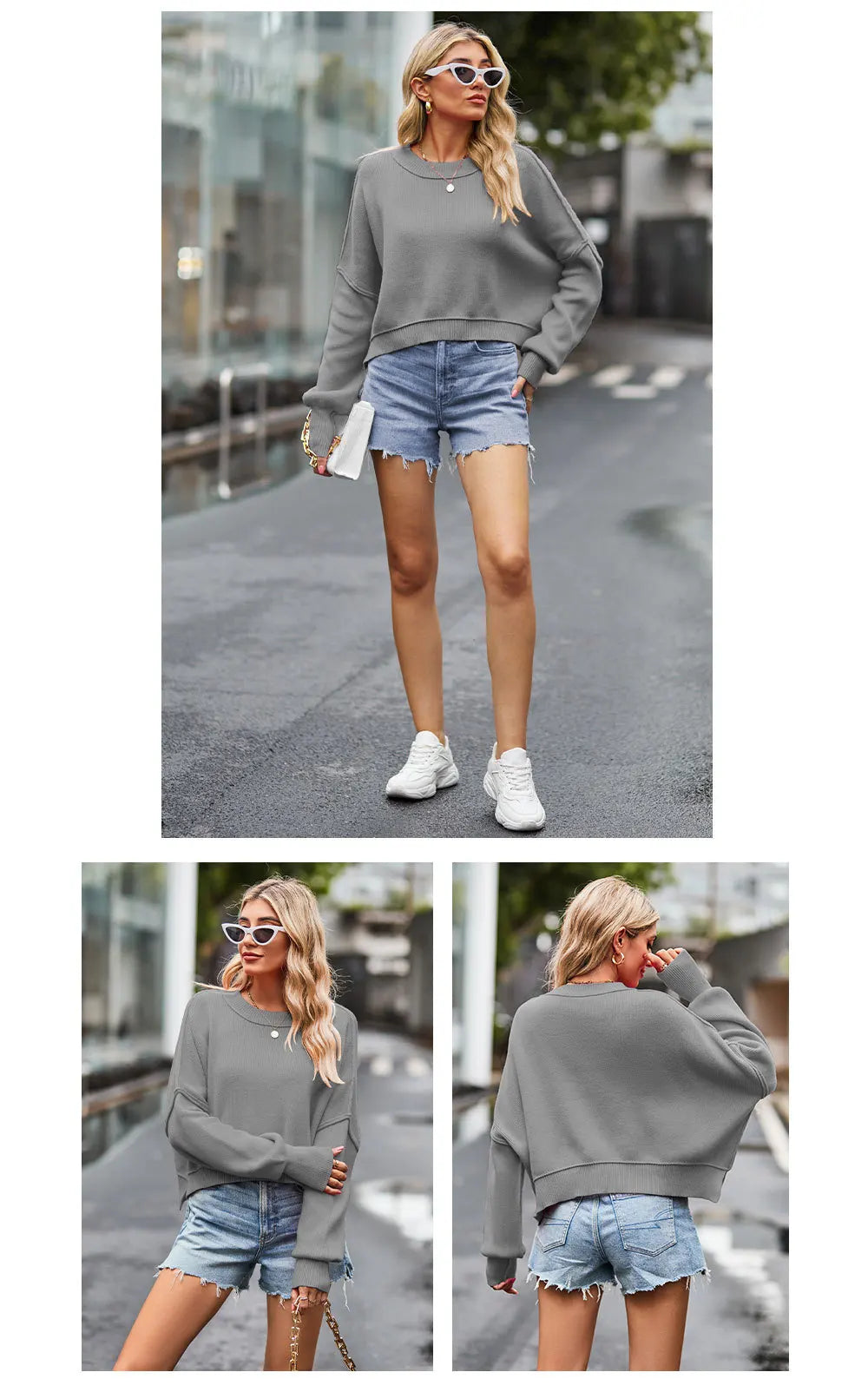 Women Sweaters - Oversized Trendy Women's Knit Top Sweater