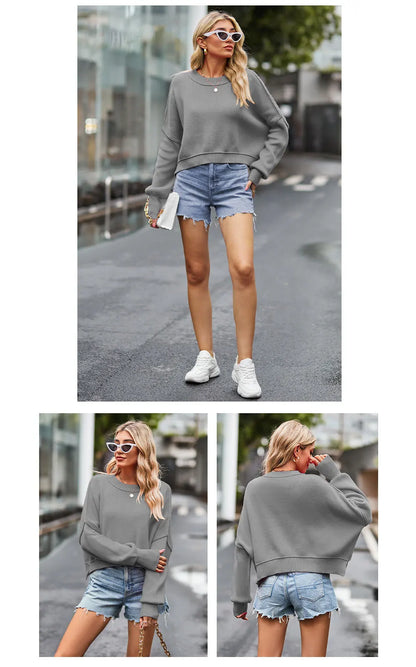 Women Sweaters - Oversized Trendy Women's Knit Top Sweater