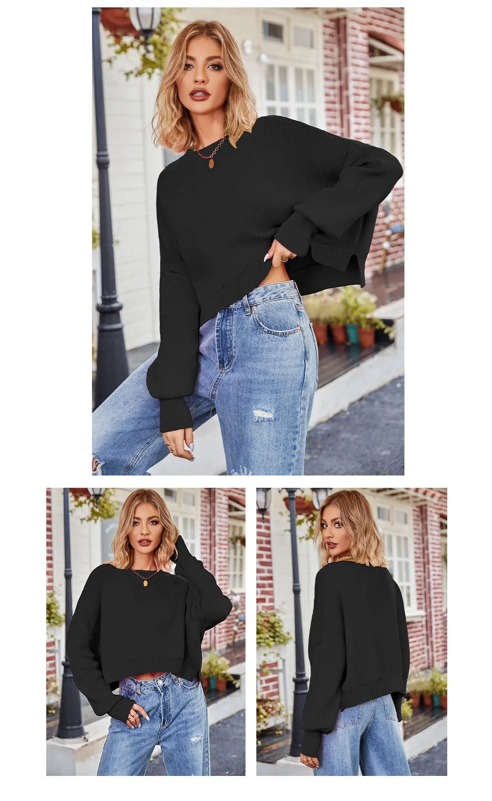 Women Sweaters - Oversized Trendy Women's Knit Top Sweater