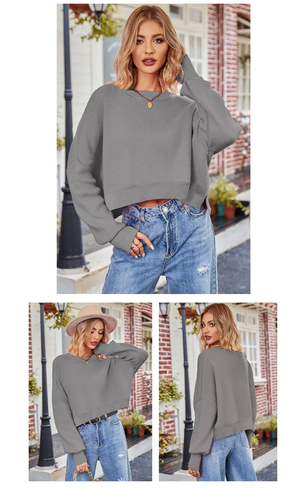 Women Sweaters - Oversized Trendy Women's Knit Top Sweater