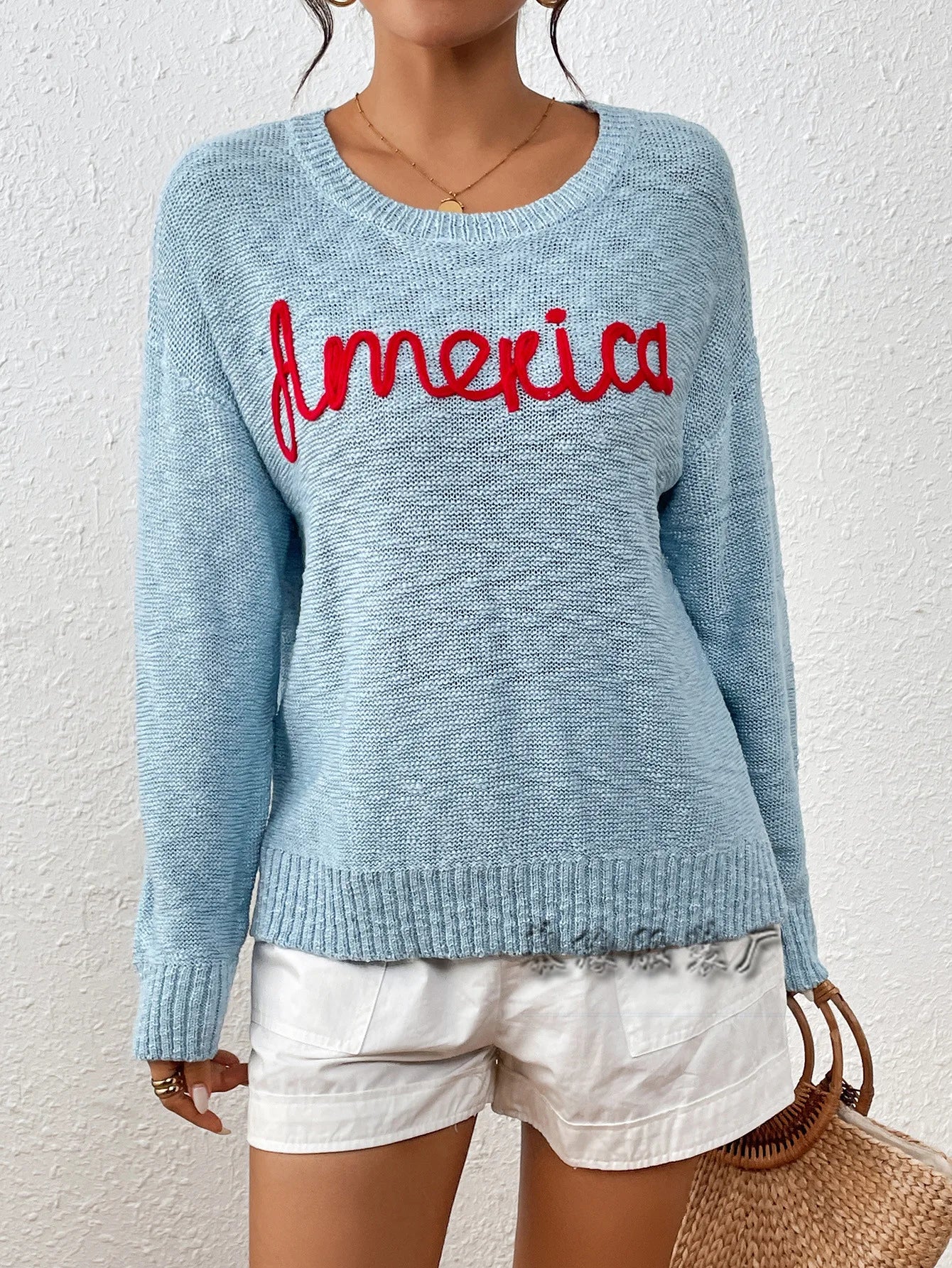 Women Sweaters - Scooped Neck Solid Knit Sweaters Bold America