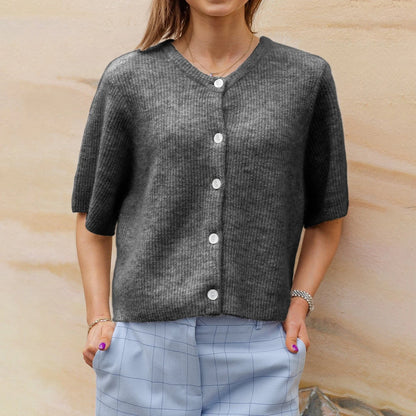 Women Sweaters - Short-Sleeve Knit Cardigan - Versatile & Stylish