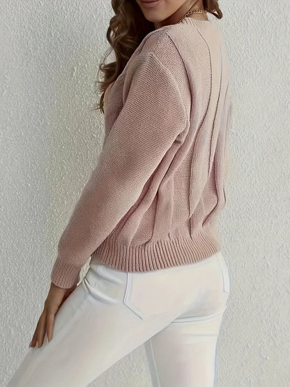 Women Sweaters - V-neck Knitting Combination Sweaters