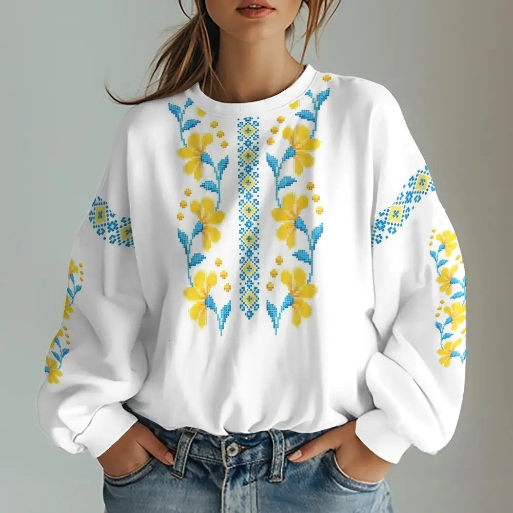 Women Tees- Ukranian & Slavic Traditional Embroidery Inspired Prints Tees