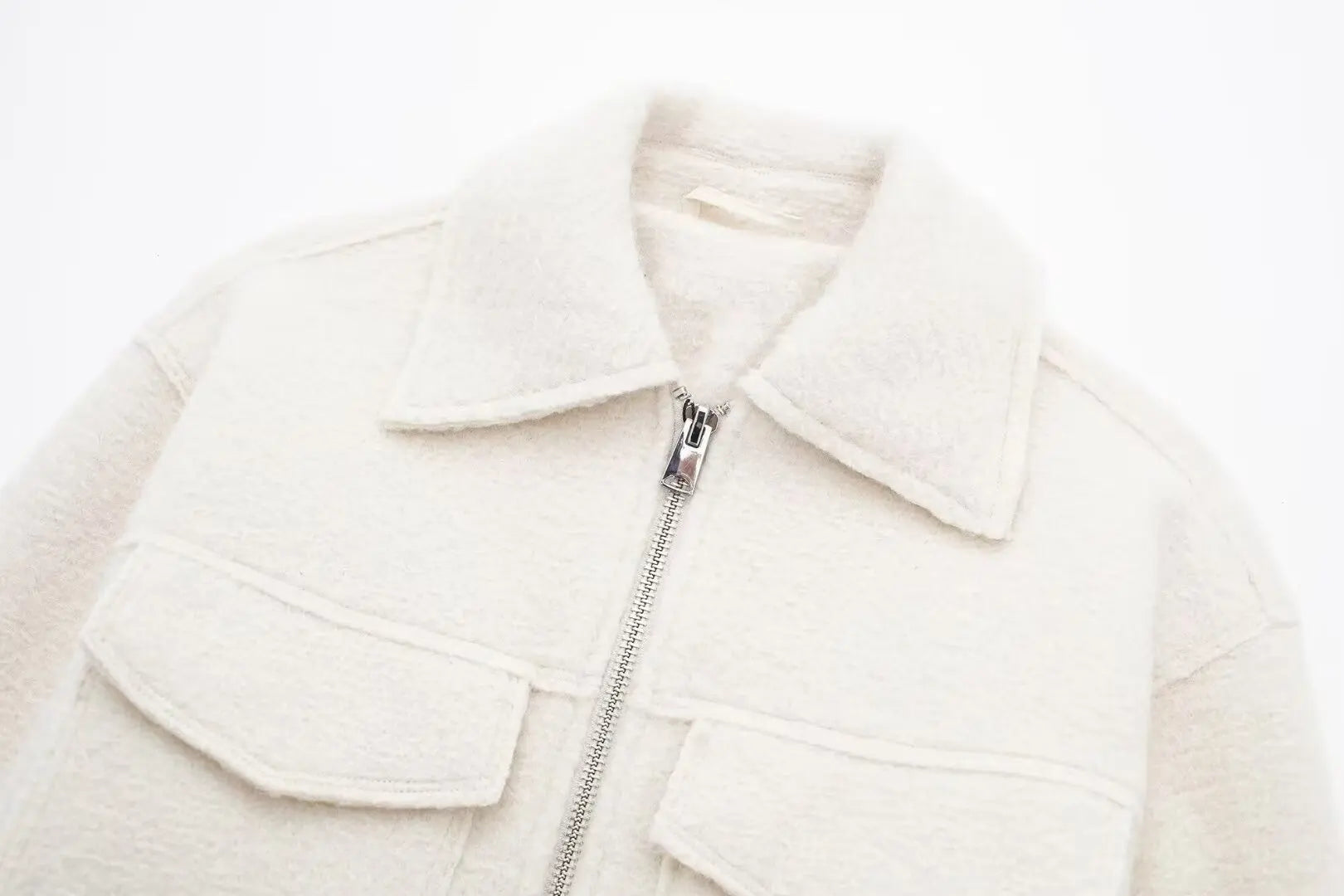 Wool Jackets - Cropped Wool Jacket Flapper Utility Outerwear