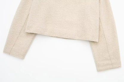 Wool Jackets - Cropped Wool Jacket Flapper Utility Outerwear