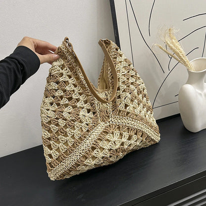 Woven Straw Handbags - Chic Boho Straw Weave Tote