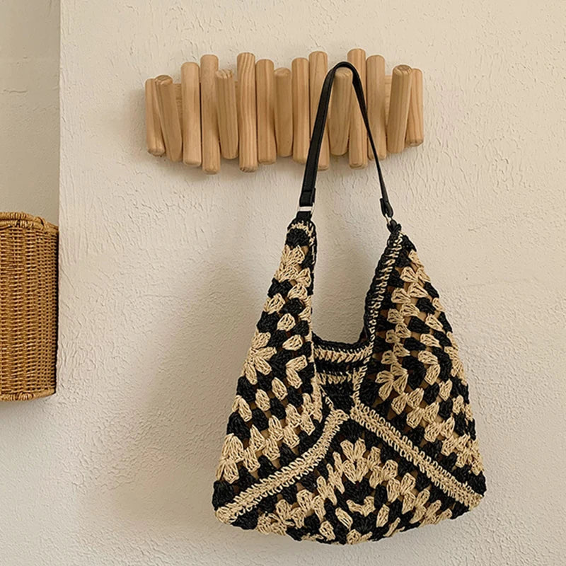 Woven Straw Handbags - Chic Boho Straw Weave Tote