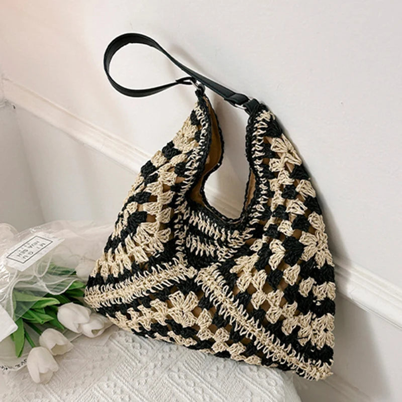 Woven Straw Handbags - Chic Boho Straw Weave Tote