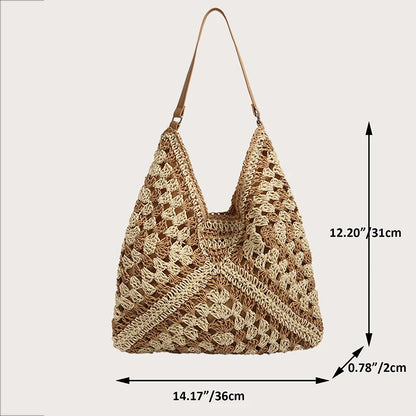 Woven Straw Handbags - Chic Boho Straw Weave Tote