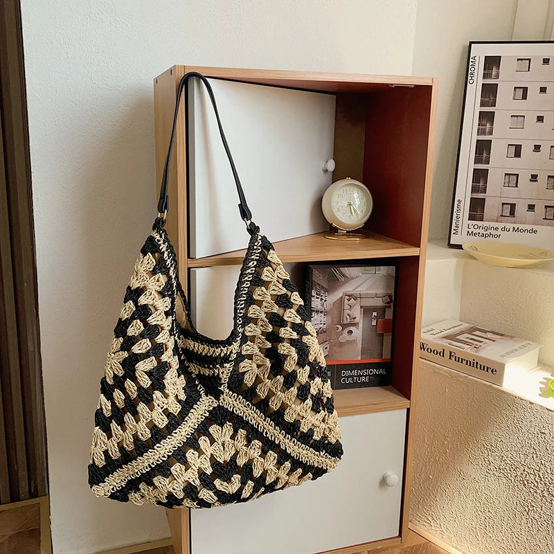 Woven Straw Handbags - Chic Boho Straw Weave Tote