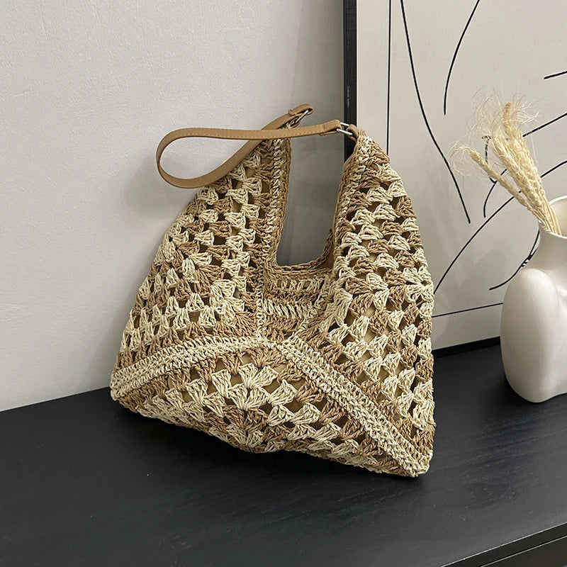 Woven Straw Handbags - Chic Boho Straw Weave Tote