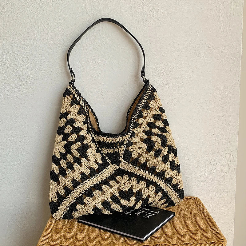 Woven Straw Handbags - Chic Boho Straw Weave Tote